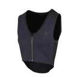 Black mesh-backed racesafe motionlite cycling vest with front zipper and subtle logo offers lightweight technical gilet