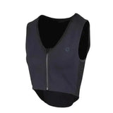 Black neoprene technical gilet with front zipper and mesh sides from racesafe motionlite protector young rider line