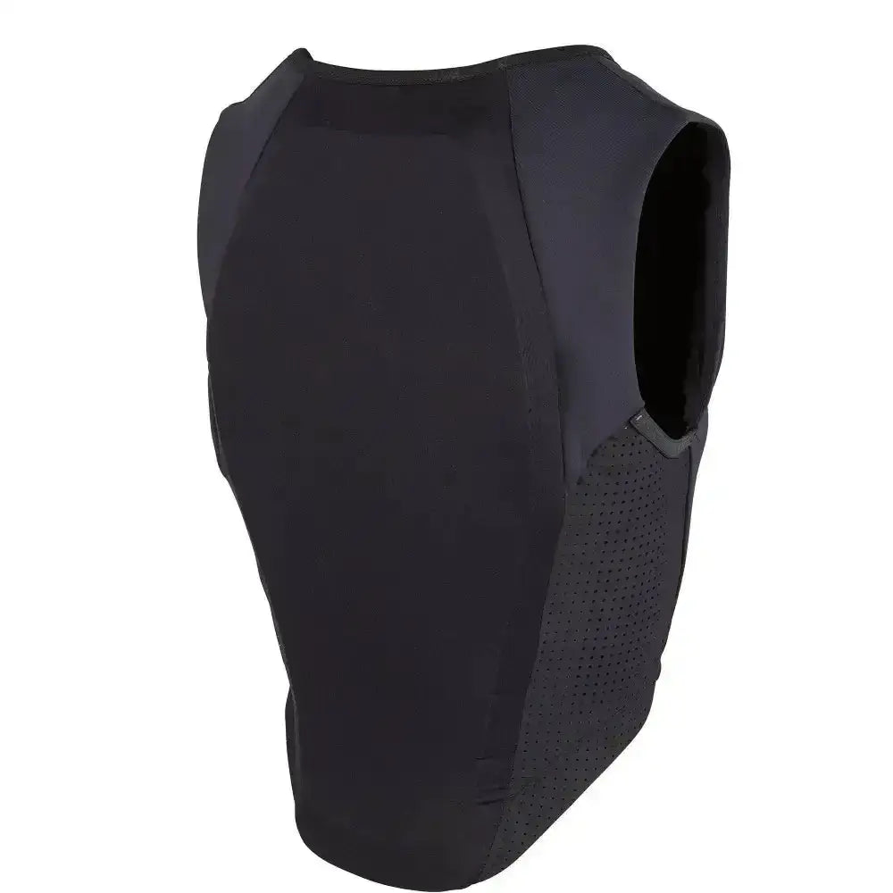 Black neoprene racesafe motionlite protector young rider with perforated side panels technical gilet back view