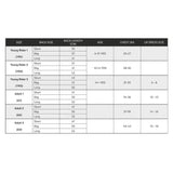 Size chart for racesafe motionlite protector young rider technical gilet showing back size length age chest and uk dress size