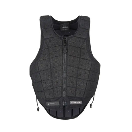 Black racesafe racemotion2 national protective vest with padded grid design and adjustable straps for motion3 safety