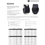 Black racesafe rs2010 adults body protector navy with technical satin outer and ultra-soft foam for comfort