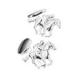 Silver racing horse and jockey equestrian cufflinks with detailed figures perfect cufflinks gifts for horse lovers