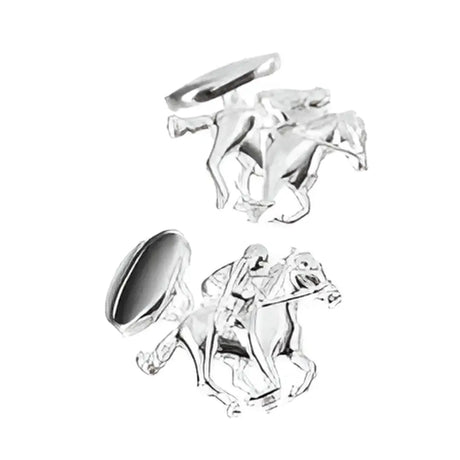 Silver racing horse and jockey equestrian cufflinks with detailed figures perfect cufflinks gifts for horse lovers
