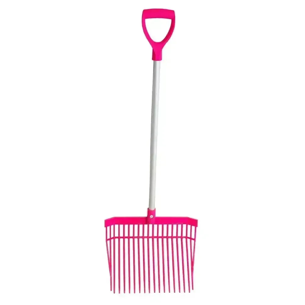 Red Gorilla Bedding Fork Short D-Handle Pink Forks
