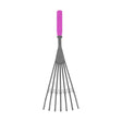 Pink-handled red gorilla big tidee plastic rake with gray metal head and evenly spaced tines makes collecting poo easy
