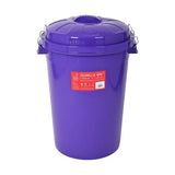 Purple plastic gorilla bin with clip lid purple and metal handles for sturdy storage and easy carrying