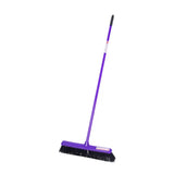 Purple gorilla broom 50cm with black bristles long handle and unique features including integrated scraper blade