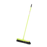 Bright lime green gorilla broom 50cm with black bristles and integrated scraper blade for tough cleaning tasks