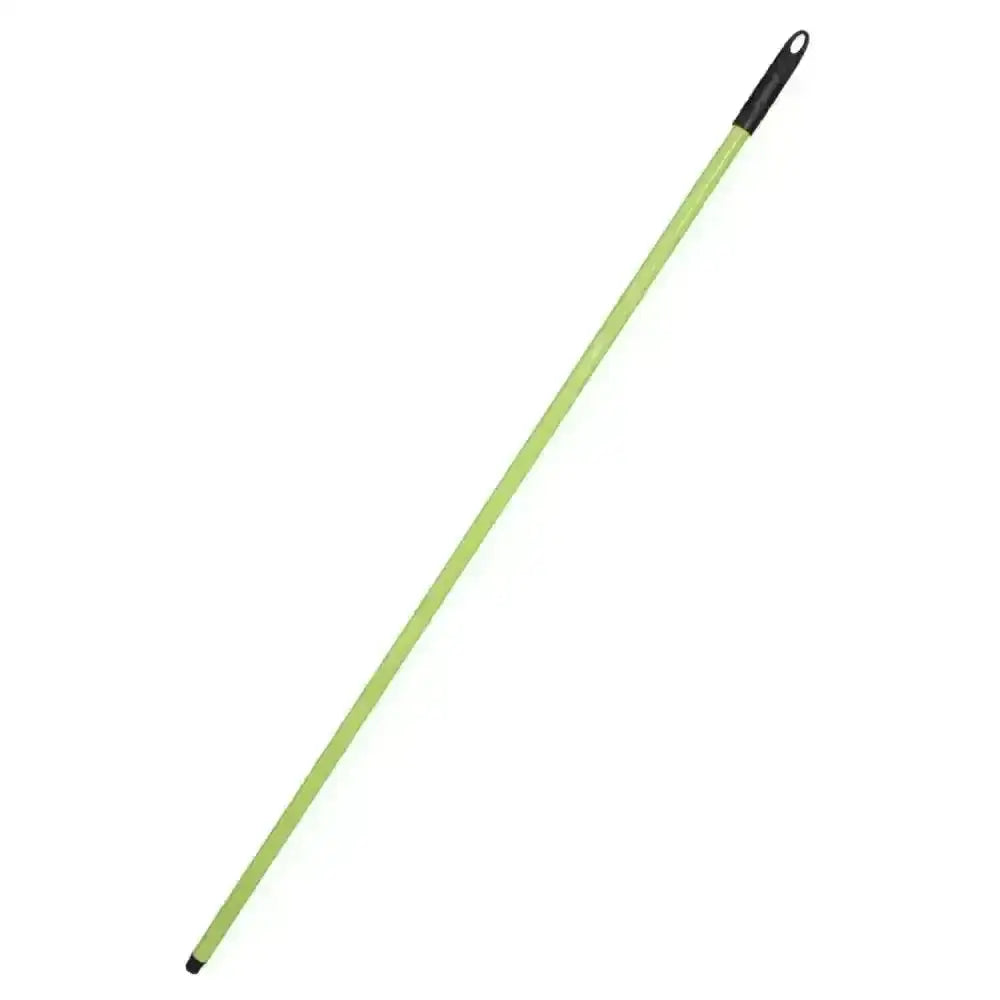 Red gorilla broom light green plastic coated steel handle with black grip and tip for easy cleaning tasks