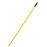 Yellow plastic coated steel mop handle with black grip tip for red gorilla broom gorilla broom handle use
