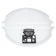 Transparent plastic tub top cover with black and white gorilla feed bucket label for red gorilla feed ultimate stackable storage