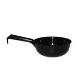 Black glossy metal saucepan with sturdy handle perfect for red gorilla feed scoop use in feeding tasks