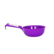 Purple plastic measuring cup with a single handle for red gorilla feed scoop use