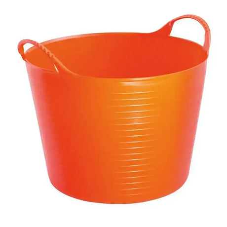 Bright orange red gorilla flexible bucket 14l with two handles and vertical ridges perfect for flexible buckets 14l use