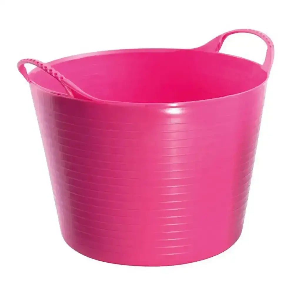 Bright pink red gorilla flexible bucket 14l with textured ridges and two handles perfect for easy carrying