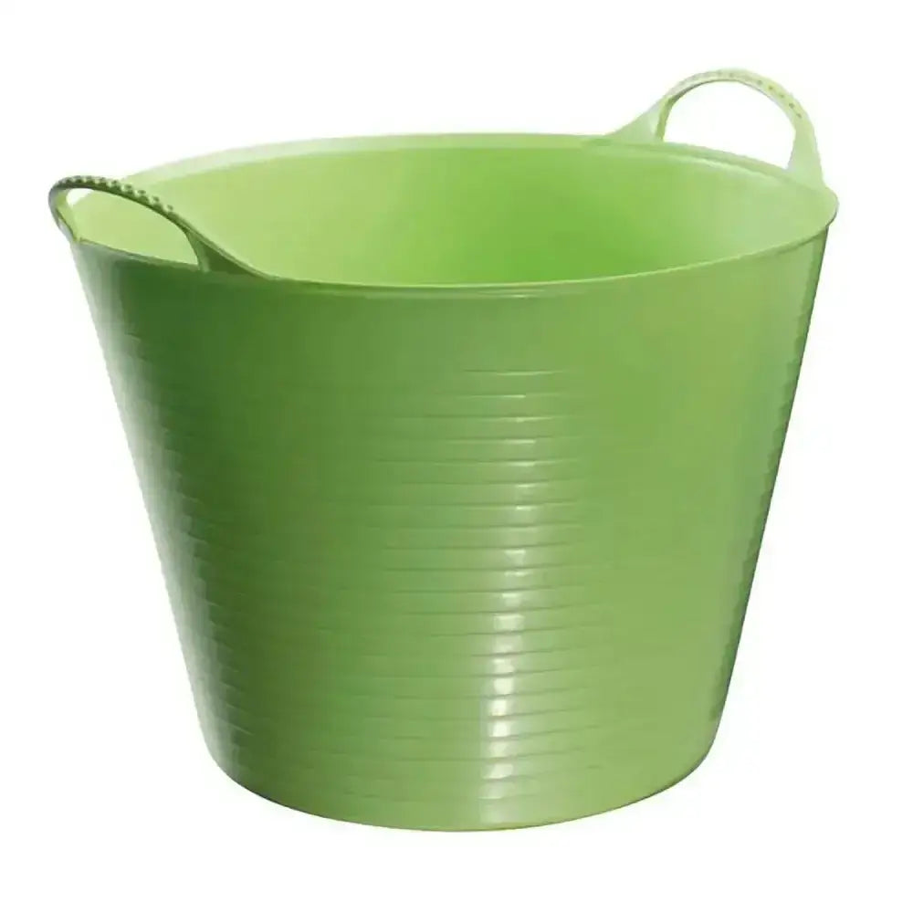 A lime green ribbed plastic flexible bucket 14l with two handles from red gorilla flexible gorilla flexible buckets