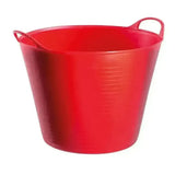Red gorilla flexible bucket 26l medium in red plastic with integrated handles and measurement markings