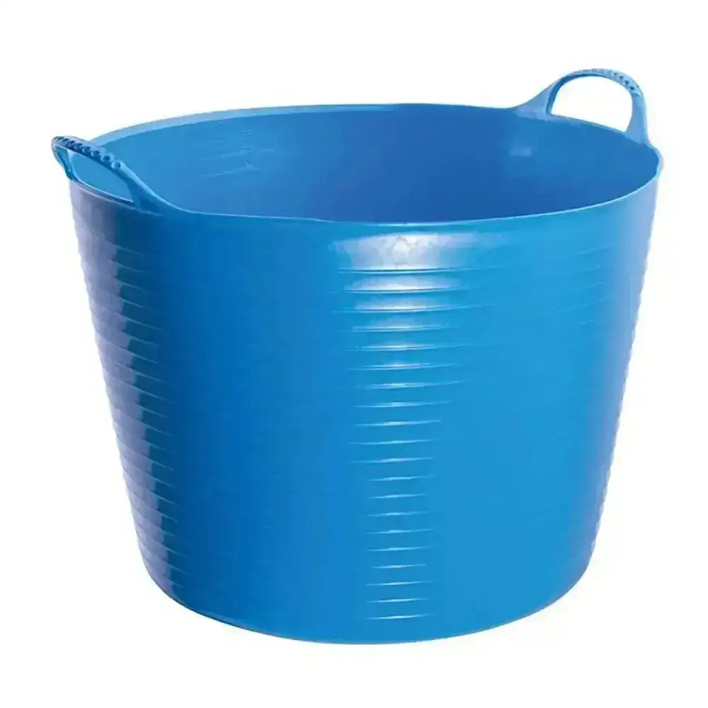 Bright blue ribbed plastic utility bucket with handles for red gorilla flexible 38l large gorilla flexible feed use
