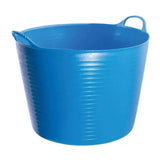 Bright blue ribbed plastic utility bucket with handles for red gorilla flexible 38l large gorilla flexible feed use