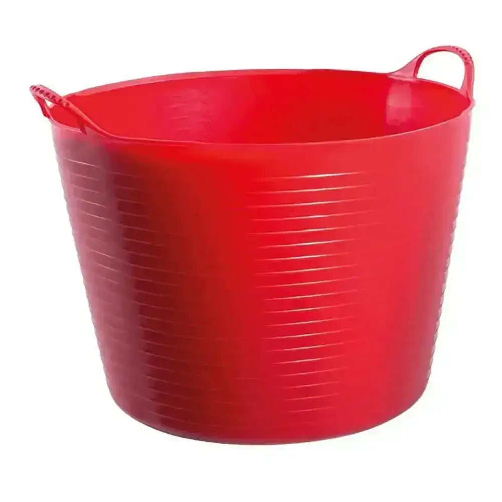 Red gorilla flexible bucket 38l large red plastic with ribbed sides and integrated handles for easy use