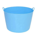 Light blue plastic storage bin with two handles from red gorilla flexible buckets 75l extra large range
