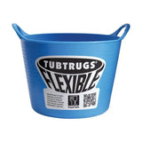 Blue flexible plastic tub with two handles and tubtrugs label shown for red gorilla flexible micro tub product