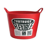 Red gorilla flexible micro tub made of flexible plastic in bright red with integrated handles and tubtrugs branding label