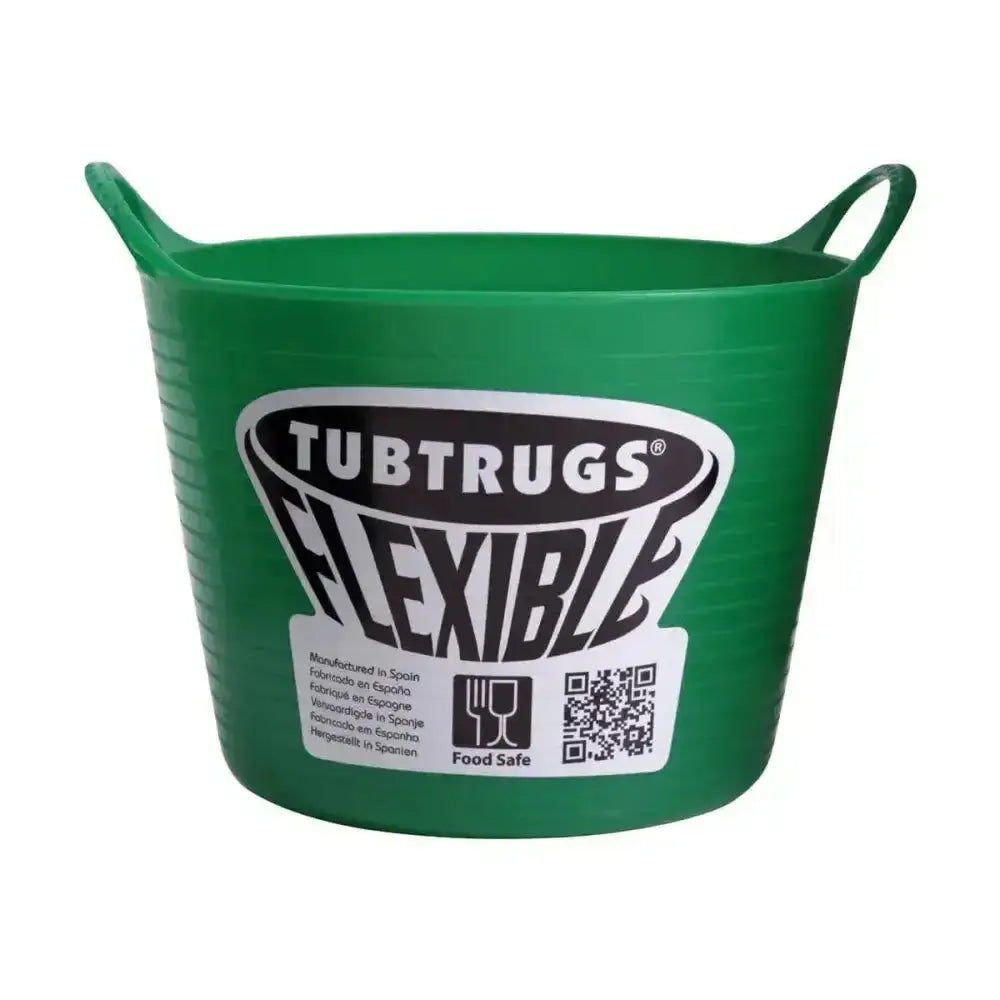 Green flexible plastic tub with handles and tubtrugs label in the red gorilla flexible micro flexible micro tub line