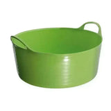 Bright green durable plastic red gorilla flexible shallow bucket 15l with ribbed exterior and integrated handles
