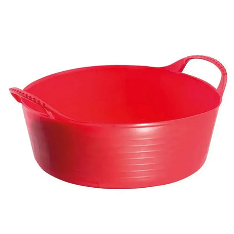 Red gorilla flexible shallow 5l mini bucket in red plastic with integrated handles perfect for shallow feed bowls