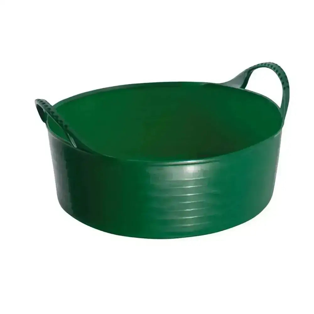 Deep green plastic utility tub with reinforced handles from red gorilla flexible shallow 5l mini buckets ideal shallow feed bowls