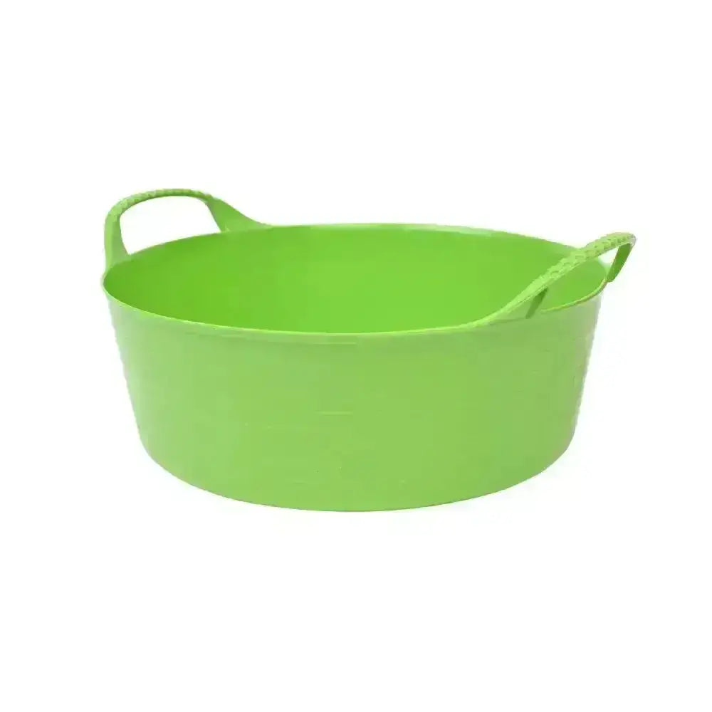 Bright lime green plastic utility basket with handles from red gorilla flexible shallow feed bowls 5l mini bucket line