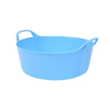 Light blue plastic gorilla flexible shallow bucket with two handles perfect as shallow feed bowls or utility basket