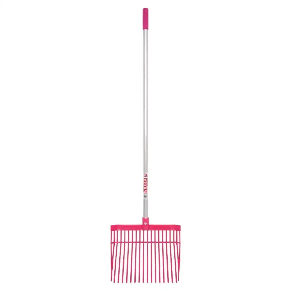 Pink plastic gorilla pc bedding fork straight with balanced aluminium handle and grip for easy use