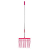 Pink plastic gorilla pc bedding fork straight with balanced aluminium handle and silver grip for easy use