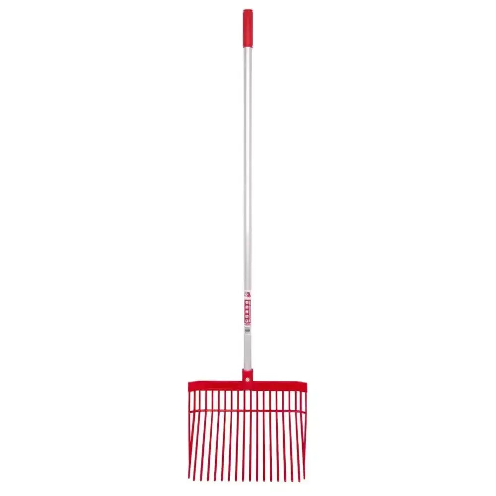 Red gorilla pc bedding fork straight handle with red plastic rake and balanced aluminium handle for easy use