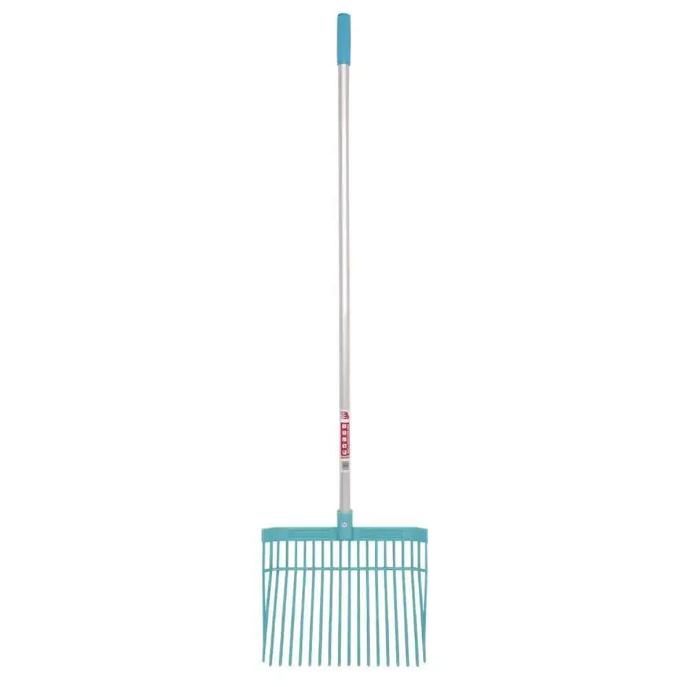 Teal plastic gorilla pc bedding fork straight with balanced aluminium handle and silver grip for easy use