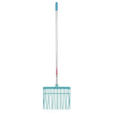 Teal plastic gorilla pc bedding fork straight with balanced aluminium handle and silver grip for easy use