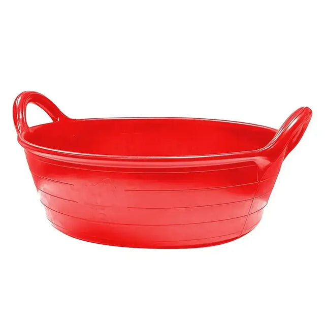 Red gorilla plas feed skip medium red plastic oval basin with two integrated handles for easy carrying