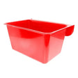 Red gorilla plas manger plastic rectangular feeding trough with curved side handle in bright red color