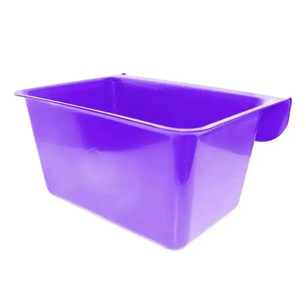 Purple plastic rectangular red gorilla plas manger with handle ideal for feeding animals as a gorilla plas manger colored feed manger