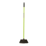 Red gorilla poly yard broom with lime green and black handle and sturdy bristles for tough outdoor cleaning