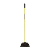 Yellow-handled red gorilla poly yard broom with black bristles and grip perfect for outdoor cleaning tasks