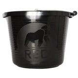 Black plastic red gorilla premium bucket with matte finish embossed gorilla and strong metal handle weather-resistant features