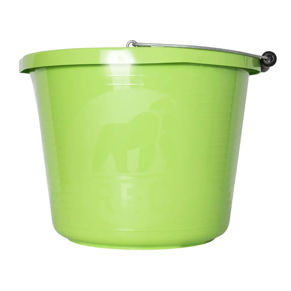 Bright lime green red gorilla premium bucket with strong metal handle and weather-resistant bucket features