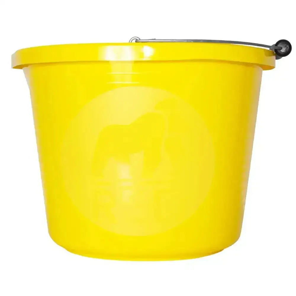 Bright yellow red gorilla premium bucket with weather-resistant bucket features strong metal handle and black wheel