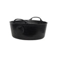 Black red gorilla recycled shallow tub with two handles and subtle embossed logo made of durable plastic