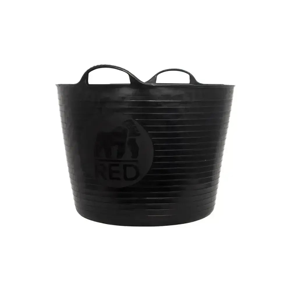 Black rubber red gorilla recycled tub with two handles and textured surface perfect durable recycled tub black