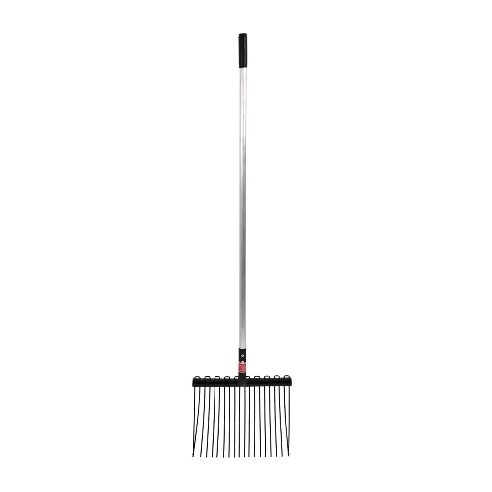 Black metal red gorilla shavings fork with straight grip long silver handle and black grip for easy handling